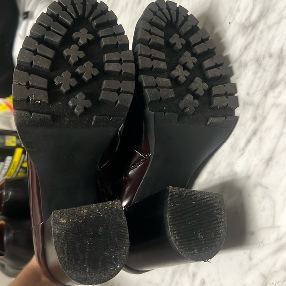 Steve Madden Latch boots size 9 Women's Burgundy in Color Lace Up Combat chunky - Picture 7 of 8